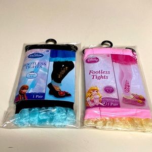 Two Pairs Disney Frozen Footless Tights